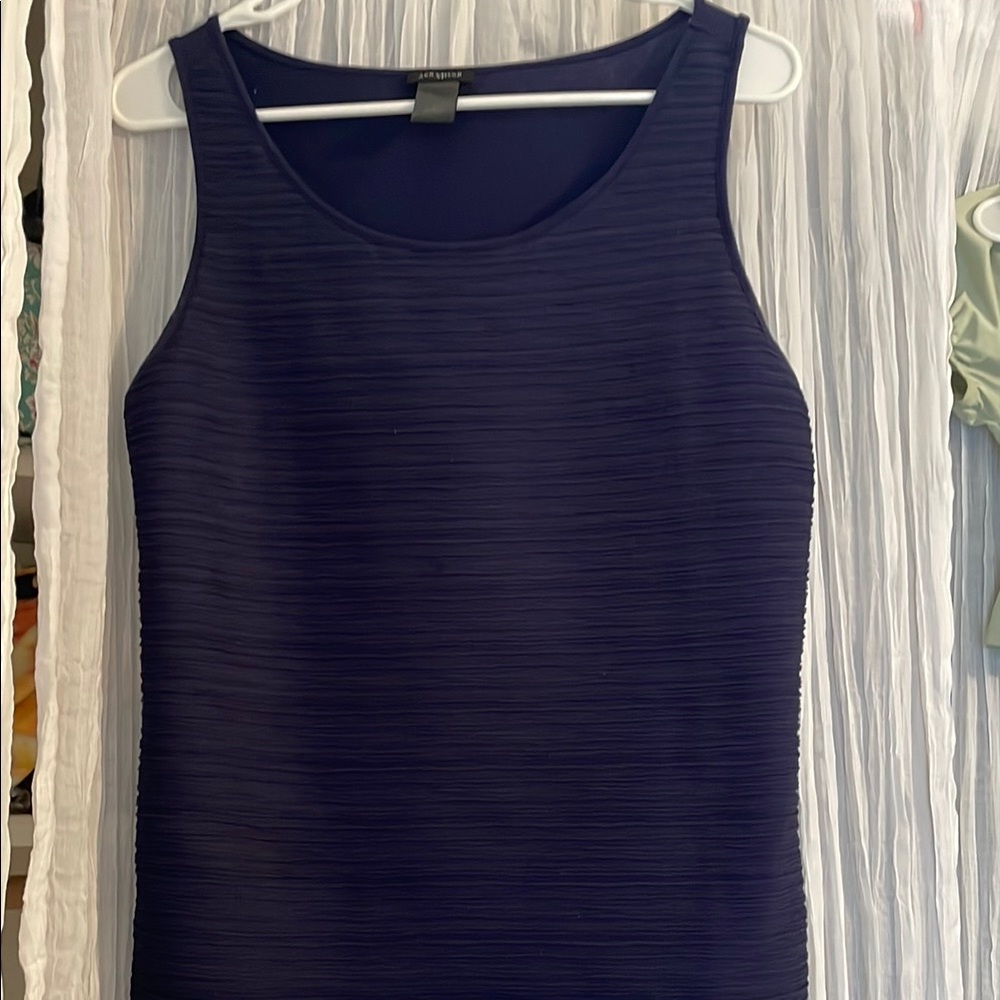Ann Taylor Blue Ribbed Sleeveless Top. Small